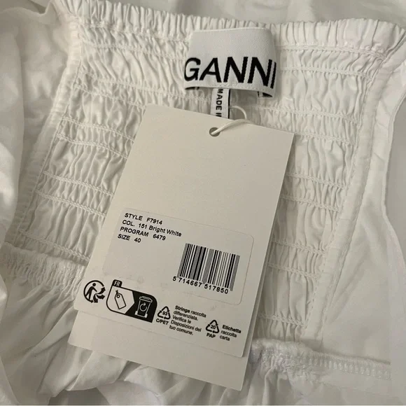 Ganni White Ruffle Sleeve Top - Picture 14 of 15